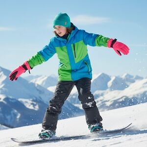 All in Motion Ski Gloves Unisex Kids 8-14 Pink Zipper Insulated Snow Sports